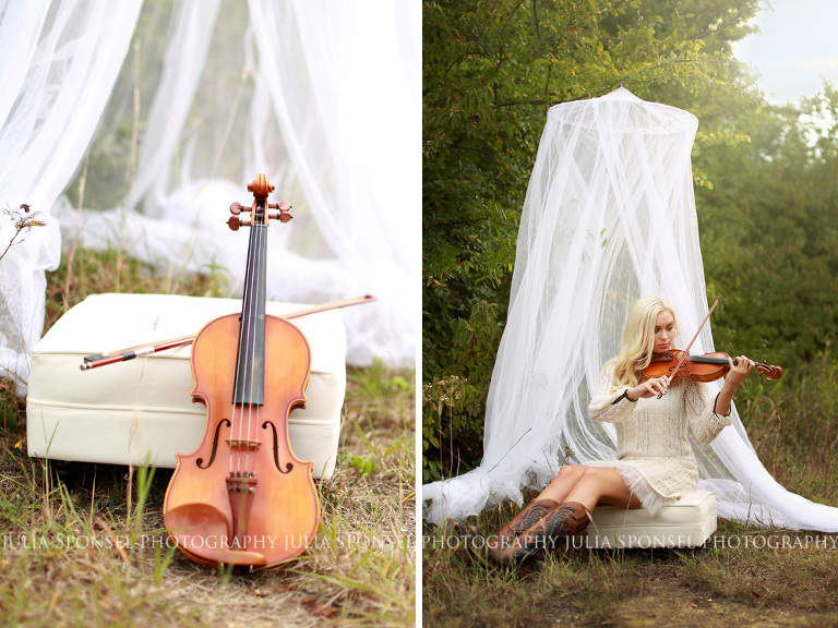 senior photos violin frisco photographer