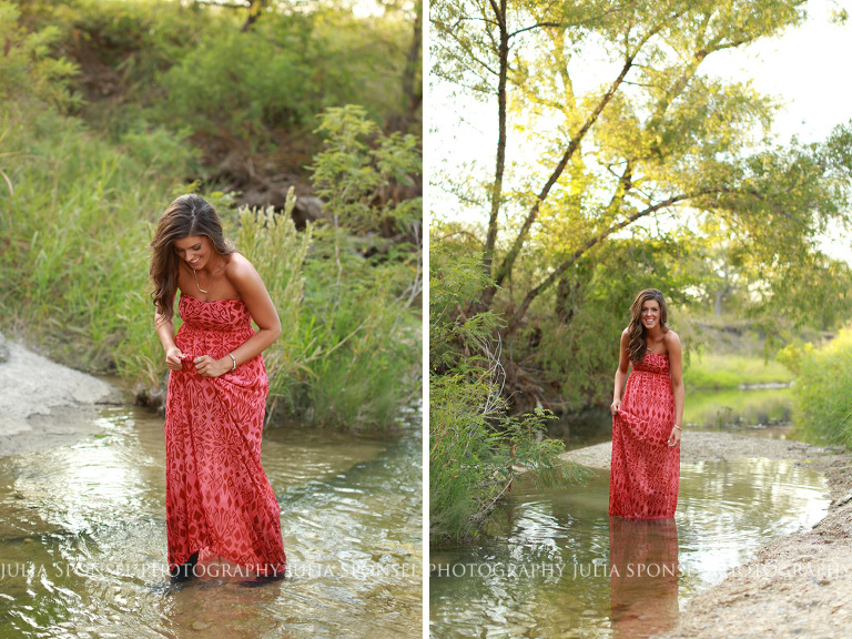 senior photos in water