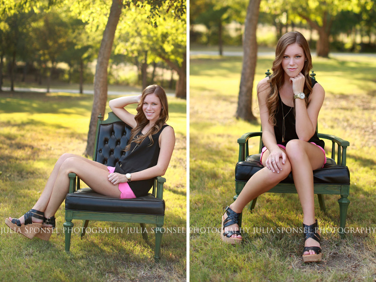 Senior photos in a chair frisco tx